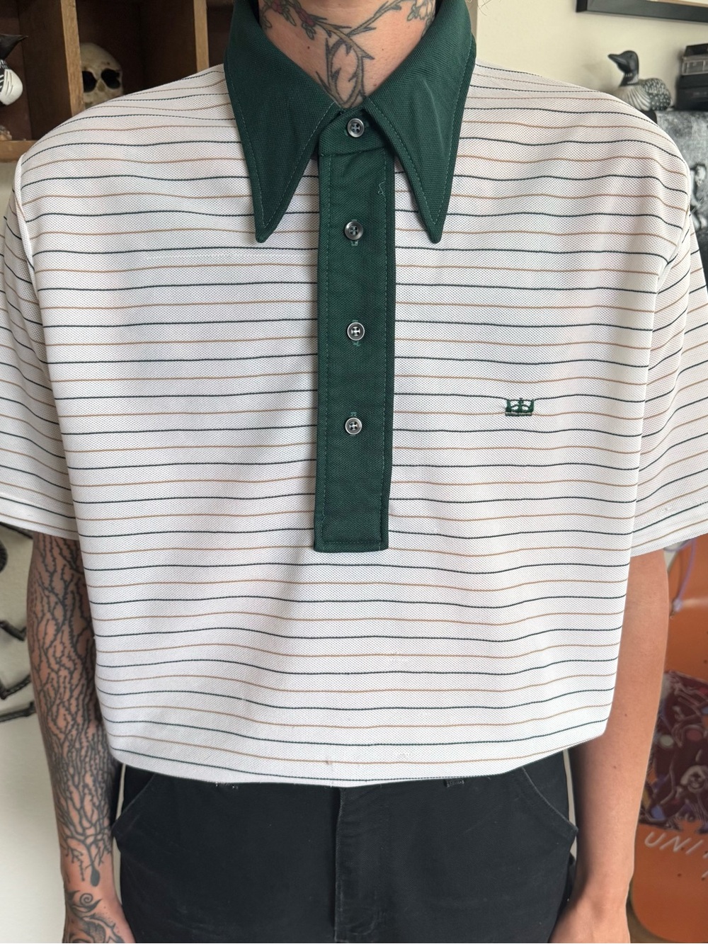 Vintage 60s 70s King's Road Sears Striped Polo ~ Size Medium